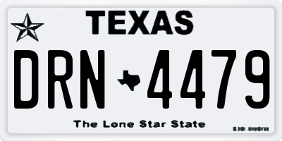 TX license plate DRN4479