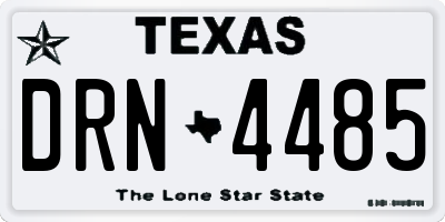 TX license plate DRN4485