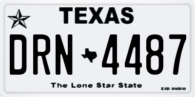 TX license plate DRN4487