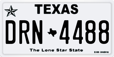 TX license plate DRN4488