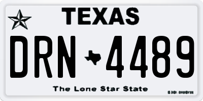 TX license plate DRN4489