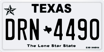 TX license plate DRN4490