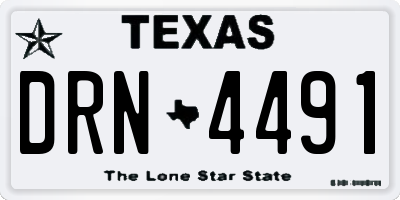 TX license plate DRN4491