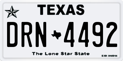 TX license plate DRN4492