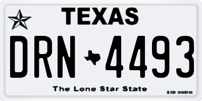 TX license plate DRN4493
