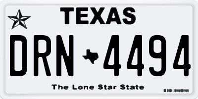 TX license plate DRN4494