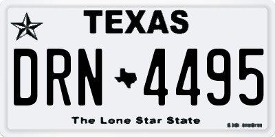 TX license plate DRN4495