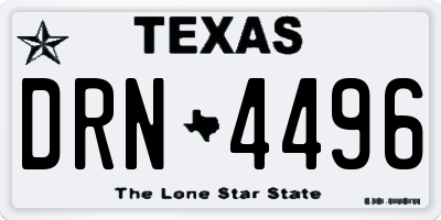TX license plate DRN4496