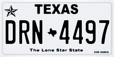 TX license plate DRN4497