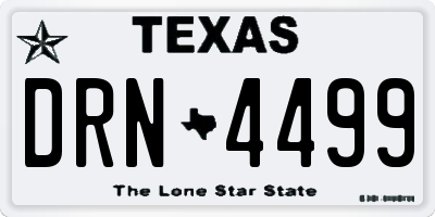 TX license plate DRN4499