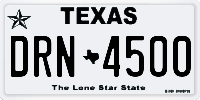 TX license plate DRN4500