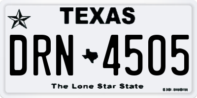 TX license plate DRN4505