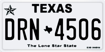 TX license plate DRN4506