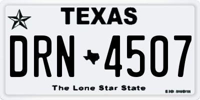 TX license plate DRN4507