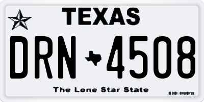 TX license plate DRN4508