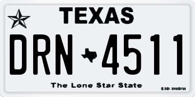 TX license plate DRN4511