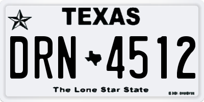 TX license plate DRN4512