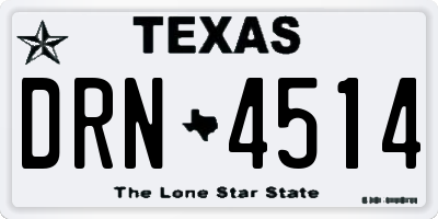 TX license plate DRN4514