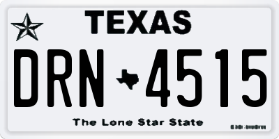 TX license plate DRN4515