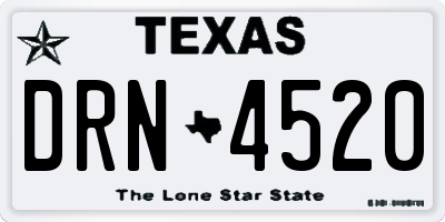 TX license plate DRN4520