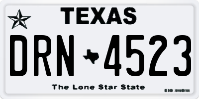 TX license plate DRN4523