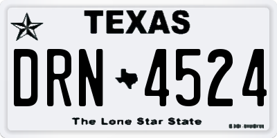 TX license plate DRN4524