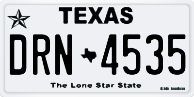 TX license plate DRN4535