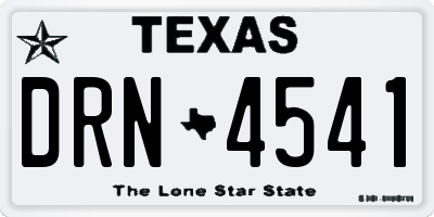 TX license plate DRN4541