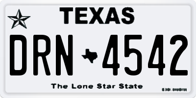 TX license plate DRN4542