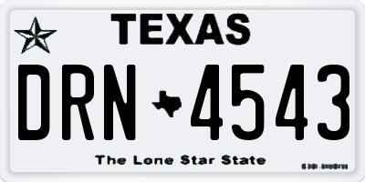 TX license plate DRN4543