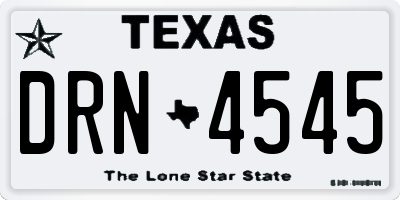 TX license plate DRN4545