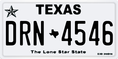 TX license plate DRN4546