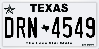TX license plate DRN4549