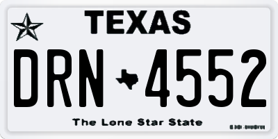 TX license plate DRN4552
