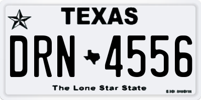 TX license plate DRN4556