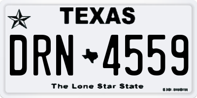 TX license plate DRN4559