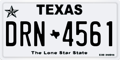 TX license plate DRN4561