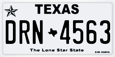 TX license plate DRN4563