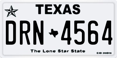 TX license plate DRN4564