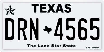 TX license plate DRN4565
