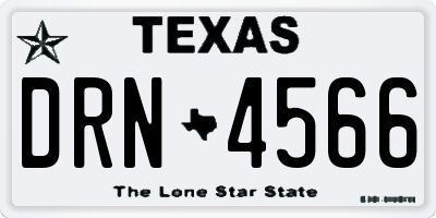 TX license plate DRN4566