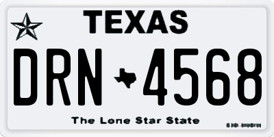 TX license plate DRN4568
