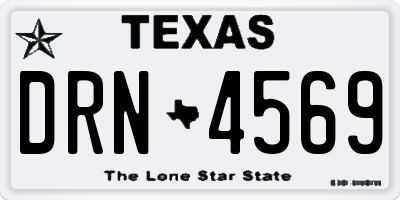 TX license plate DRN4569