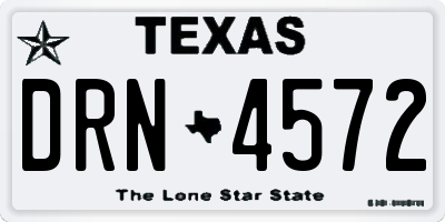 TX license plate DRN4572