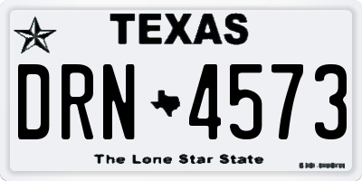 TX license plate DRN4573