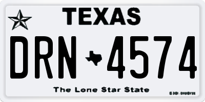 TX license plate DRN4574