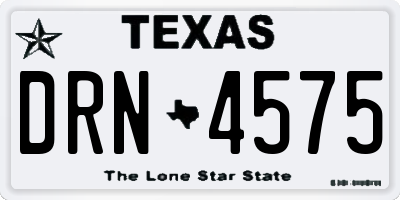 TX license plate DRN4575