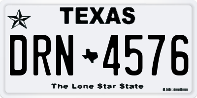 TX license plate DRN4576