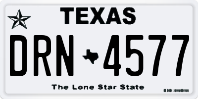 TX license plate DRN4577