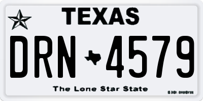 TX license plate DRN4579